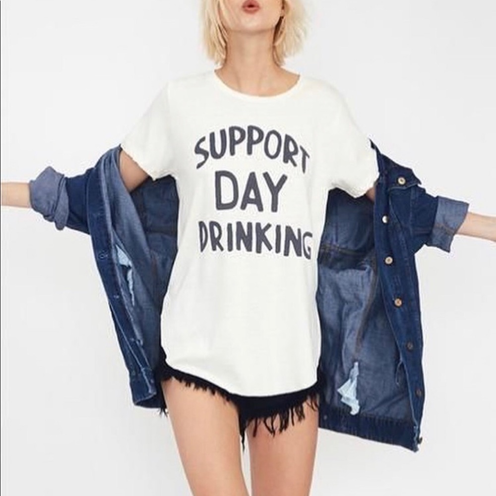 Graphic tee “support day drinking”